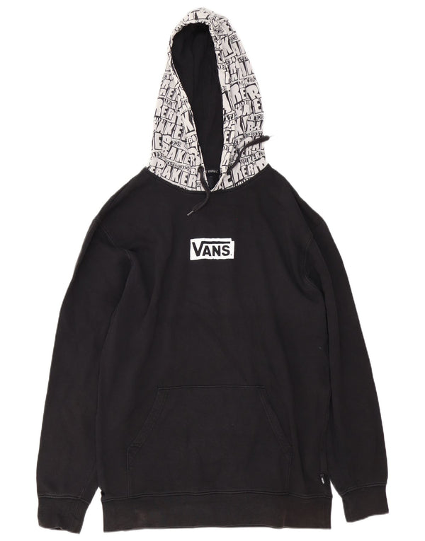 Męski sweter z kapturem Vans z grafiką, duży, czarny, bawełniany z blokami kolorów