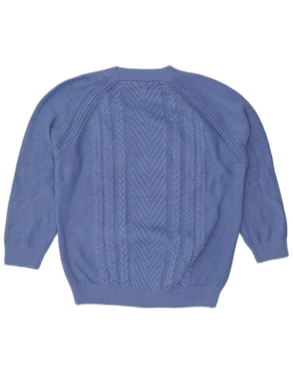 Crew Clothing Damski sweter z dekoltem w kształcie litery 3/4, UK 14, duży, niebieski, bawełniany