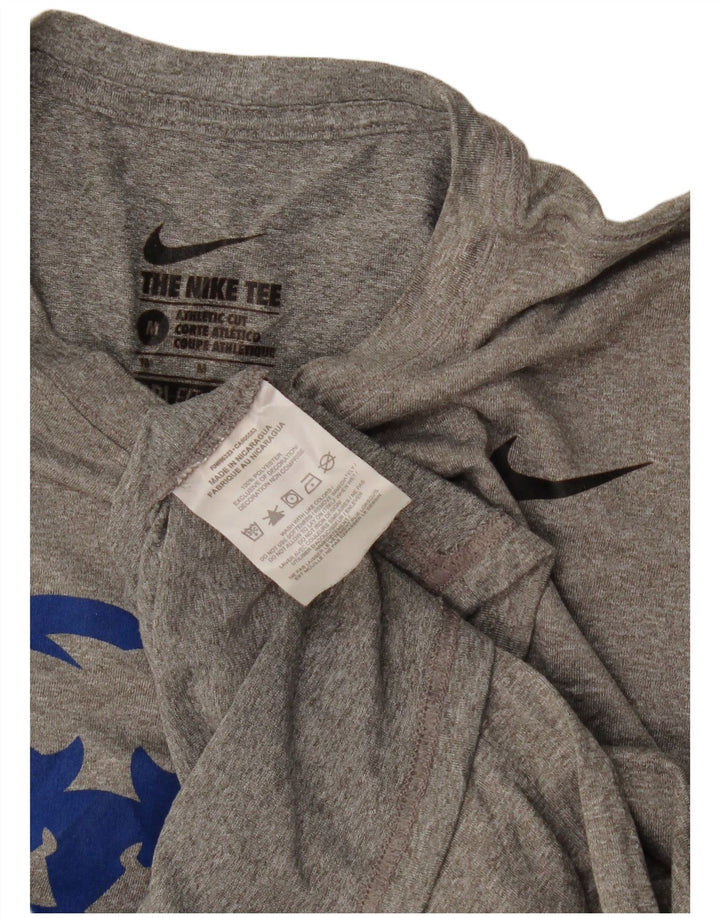 Damska koszulka Nike Dri Fit z grafiką Top UK 14, średni szary poliester