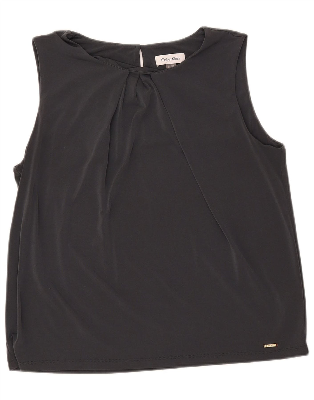 Damska bluzka bez rękawów Calvin Klein, krótka bluzka UK 18 XL, szary poliester