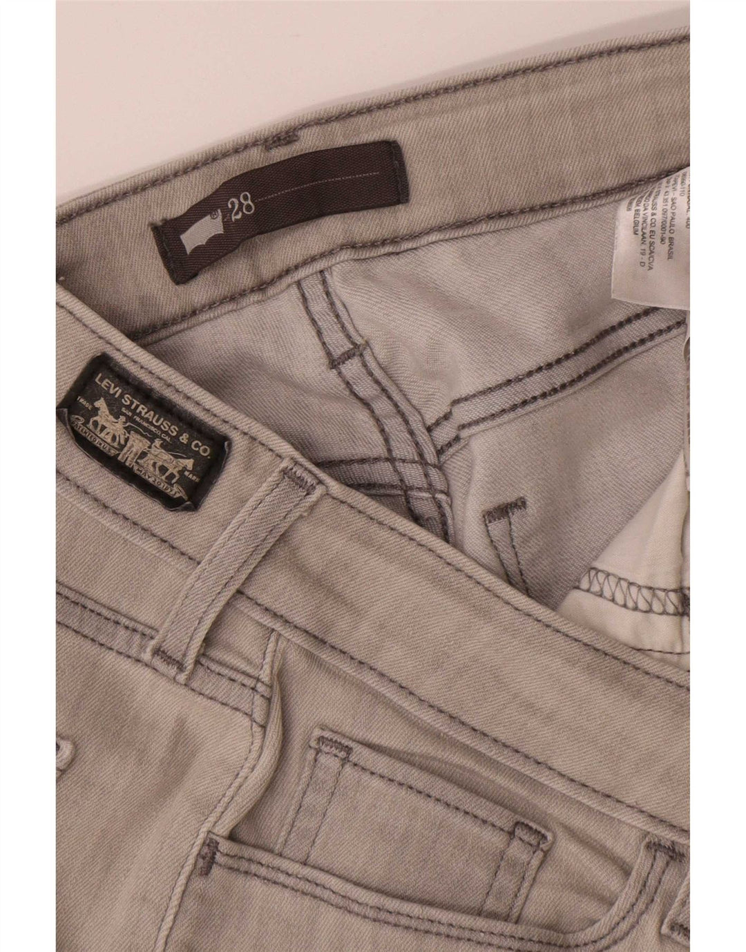 Damskie dżinsy Levi's W28 L25 Szara bawełna