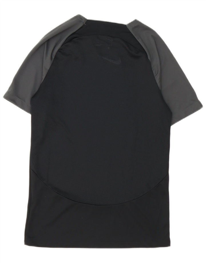 Męski T-shirt z grafiką Nike Dri Fit, mały, czarny poliester z blokami kolorów