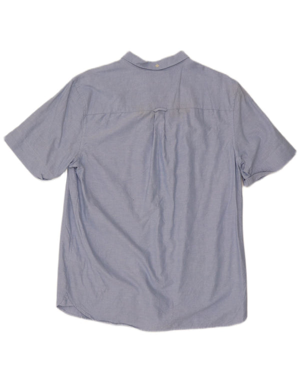 Męska koszula z krótkim rękawem Lyle & Scott, duża, niebieska, bawełniana