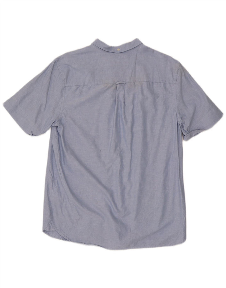 Męska koszula z krótkim rękawem Lyle & Scott, duża, niebieska, bawełniana
