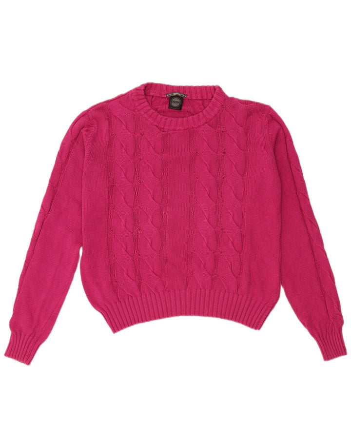 COLMAR Damski sweter typu Crop Oversize z okrągłym dekoltem UK 10 Small Pink
