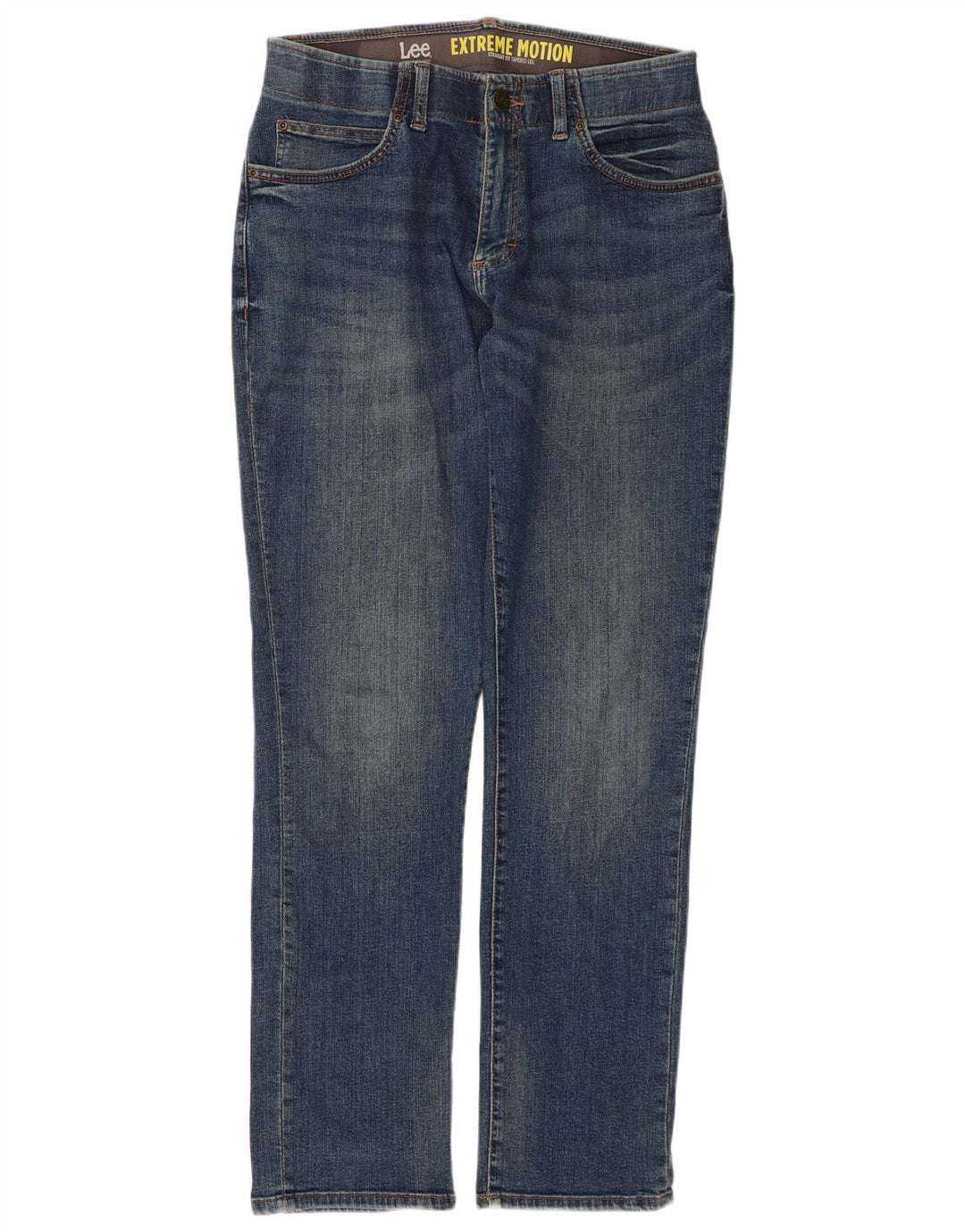 Damskie jeansy LEE Extreme Motion Straight Tapered W32 L32 Niebieskie bawełniane