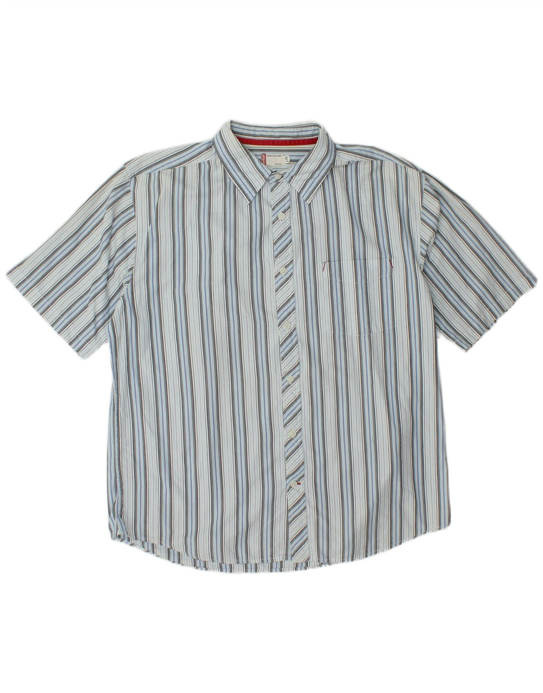 LEVI'S Mens Short Sleeve Shirt Large Blue Striped