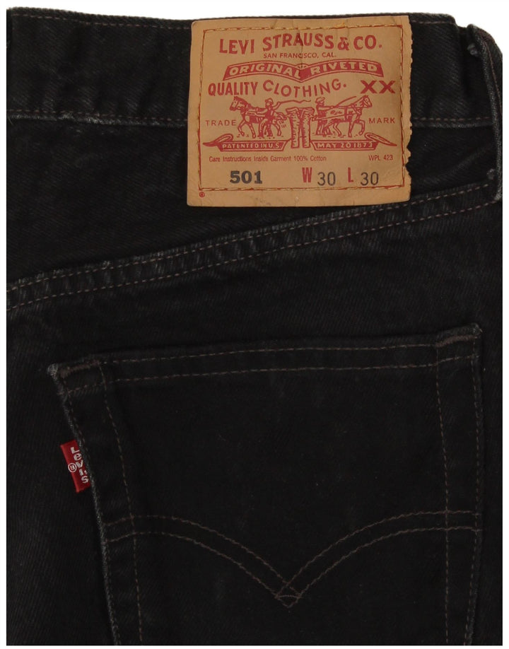 Damskie spodenki jeansowe Levi's 501 W30 Średnia czarna bawełna