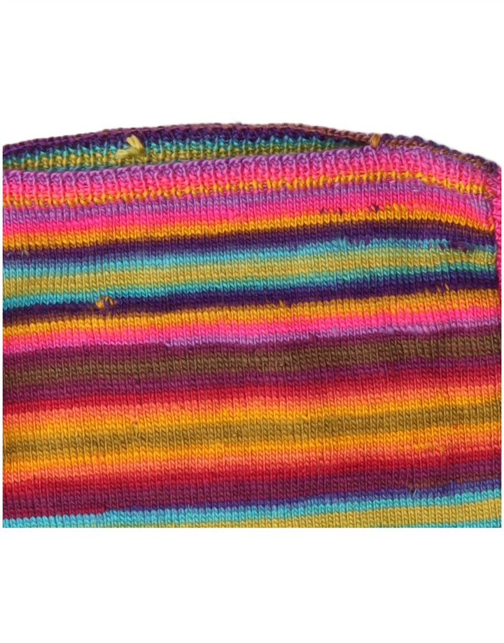 Sweter damski VINTAGE z dekoltem w łódkę UK 12, średnie, wielokolorowe paski