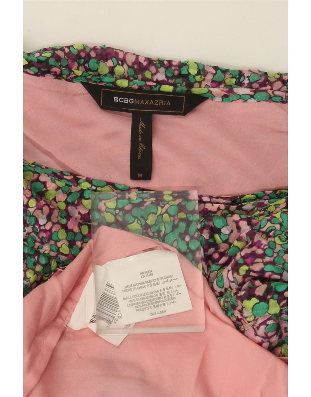 BCBGMAXAZRIA Damska sukienka na jedno ramię UK 14 Średni wielobarwny jedwab
