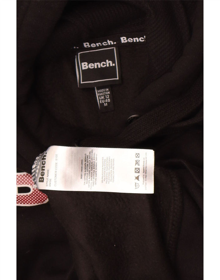 Damski sweter z kapturem i grafiką Bench UK 12, średni czarny, bawełniany
