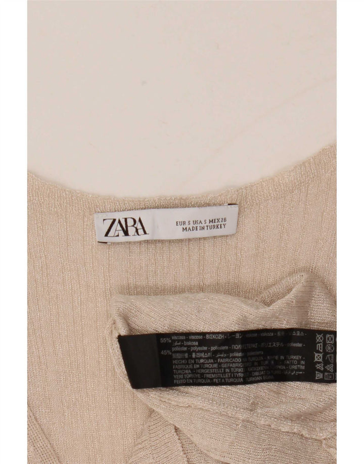 Damska bluzka bez rękawów Zara Top UK 10 Small, szara wiskoza