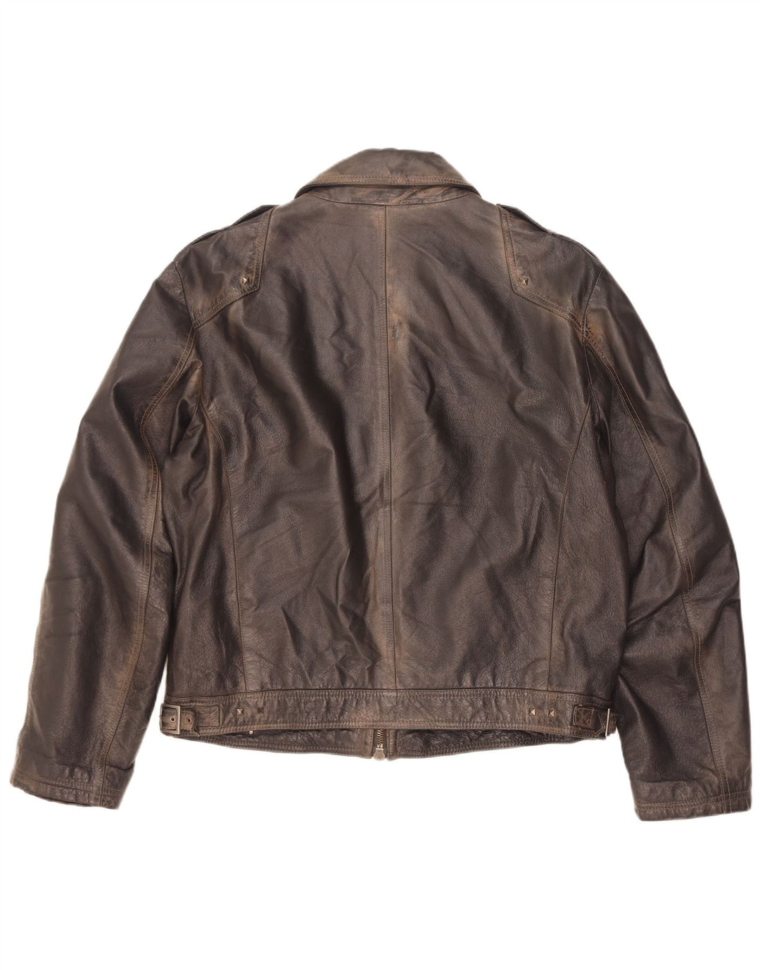 Vintage męska skórzana kurtka wojskowa IT 56 3XL brązowa
