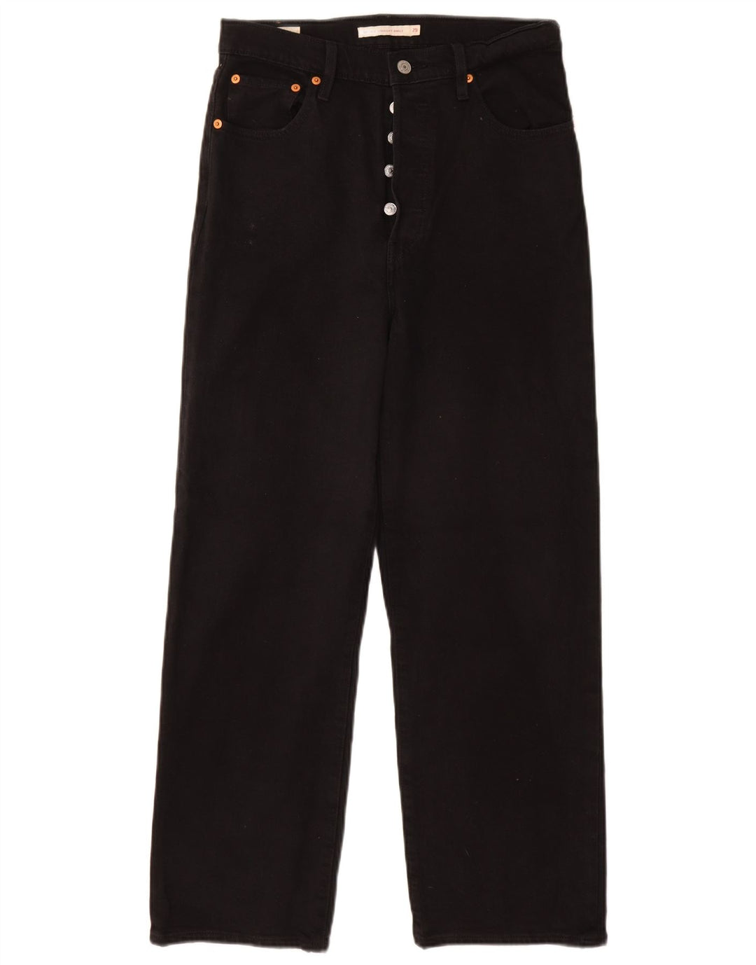 Damskie proste dżinsy LEVI'S z wysokim stanem i wysokim stanem W29 L27 Czarna bawełna