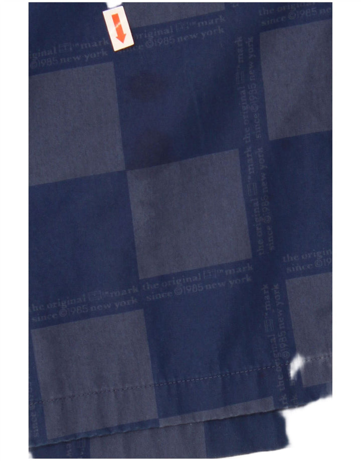 Męska koszula z krótkim rękawem TOMMY HILFIGER, duża, granatowa, geometryczna wiskoza