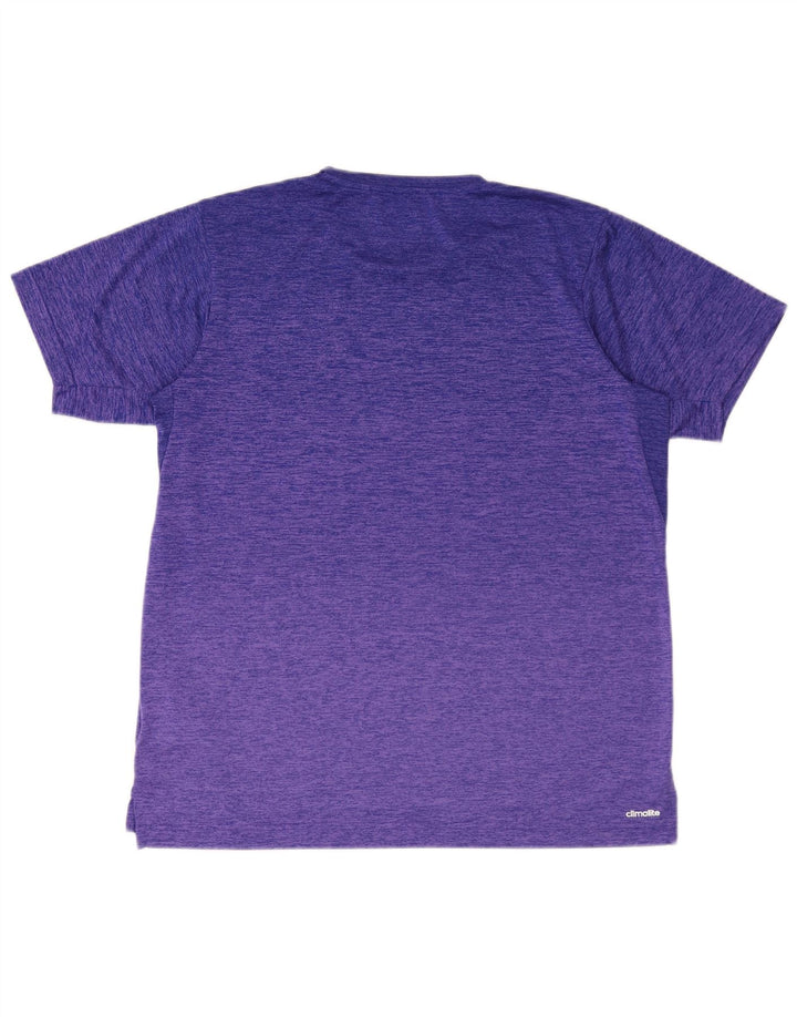 Adidas Męski T-shirt Climalite Top, duży, fioletowy, nakrapiany poliester