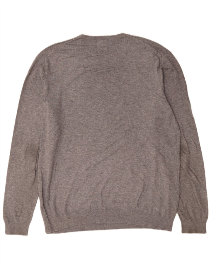 Męski sweter z okrągłym dekoltem Zara, duży, szary