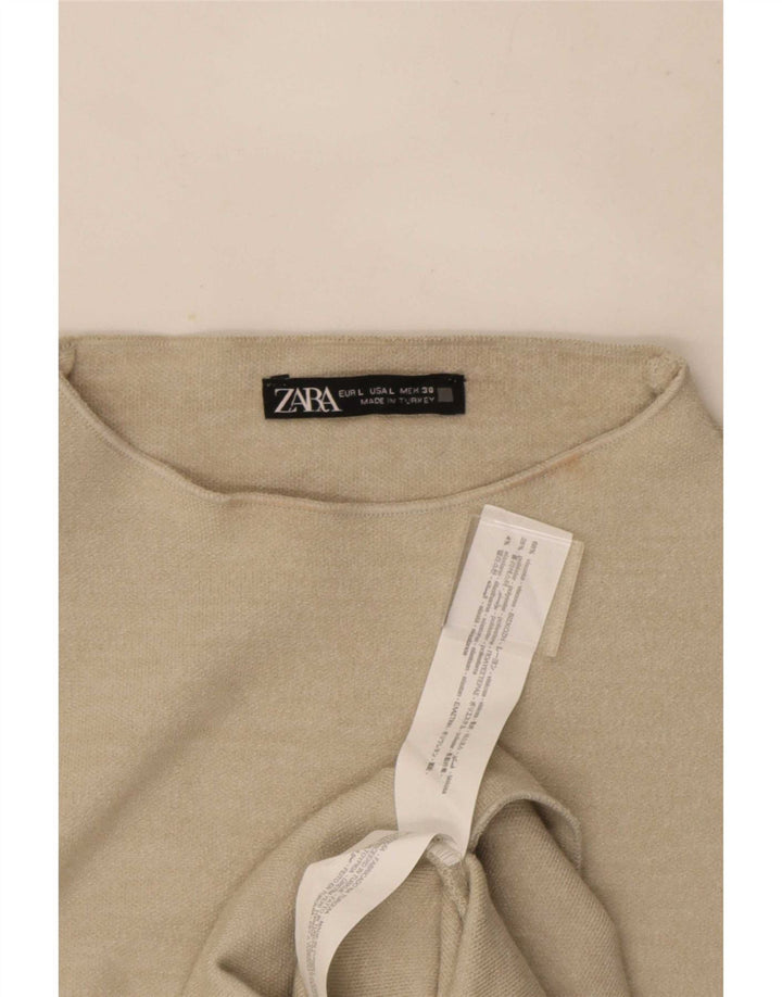 Damska sukienka płaszczowa Zara UK 14 Large Beżowa wiskoza