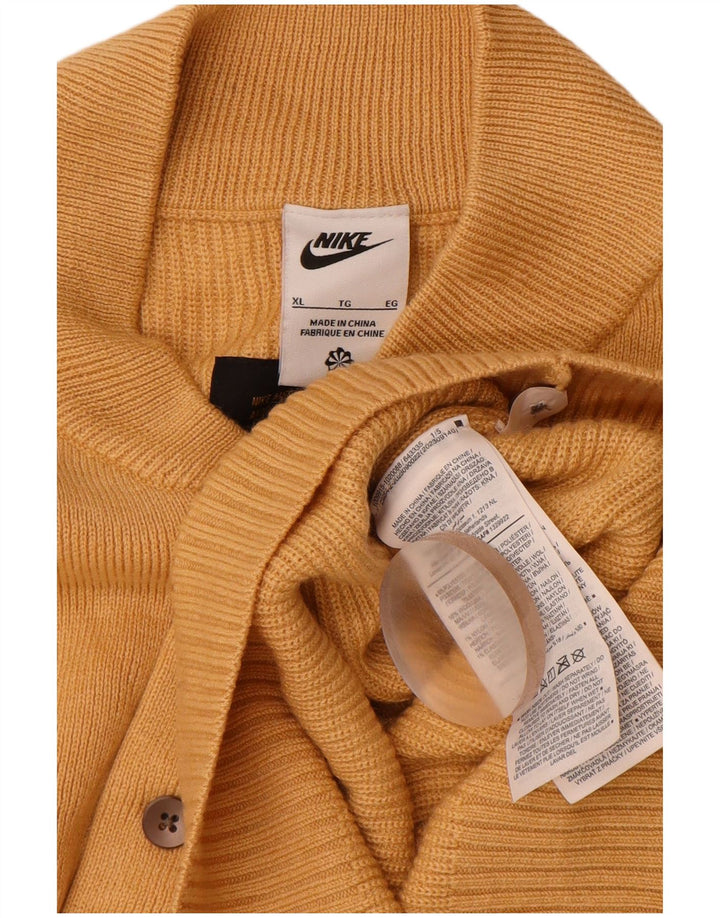 Męski sweter zapinany na guziki NIKE XL, beżowy poliester