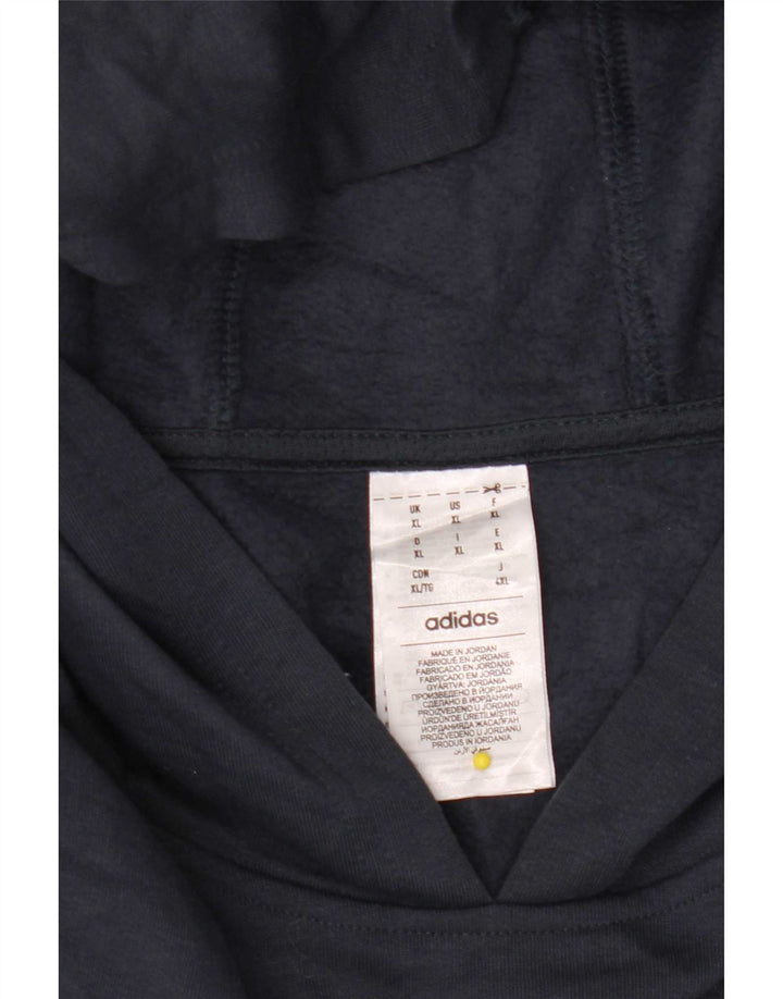Adidas Męska bluza z kapturem XL granatowa, poliestrowa