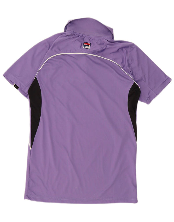 FILA Mens Polo Shirt Small Purple Colourblock Polyester