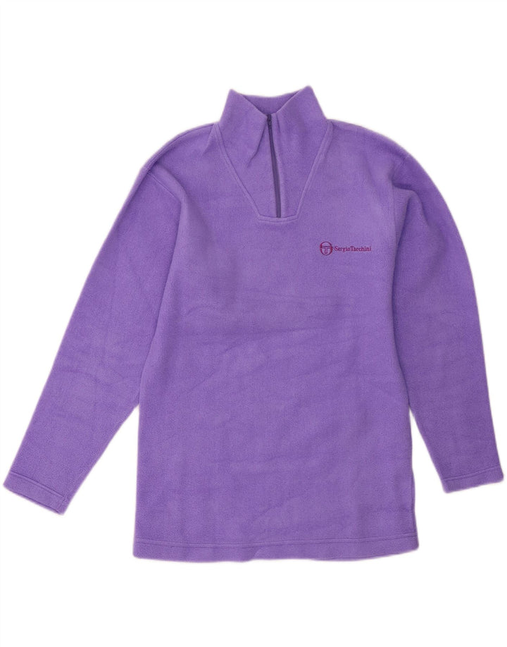 Damski sweter polarowy Sergio Tacchini z zamkiem błyskawicznym UK 14, średni fioletowy poliester