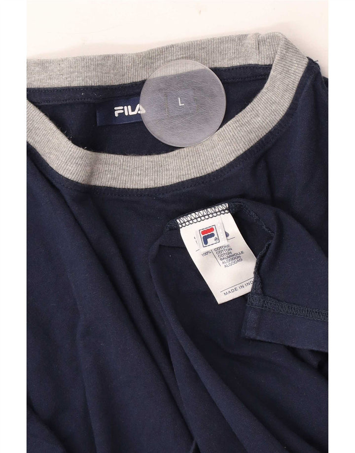 T-shirt męski Fila, duży, granatowy, bawełniany