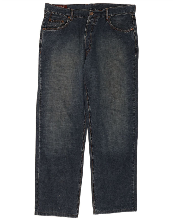 Marlboro Classics Męskie proste dżinsy W38 L31 Niebieska bawełna
