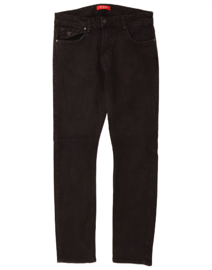 Guess Męskie jeansy slim W31 L31 Czarne bawełniane