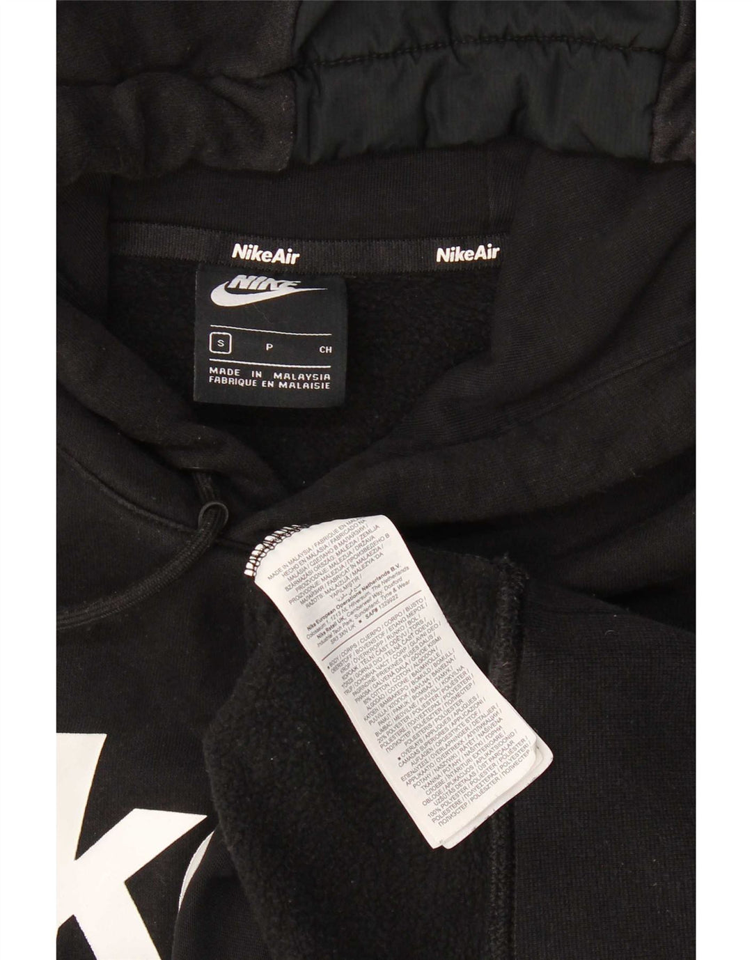 Męski sweter z kapturem Nike z grafiką, mały, czarny, bawełniany