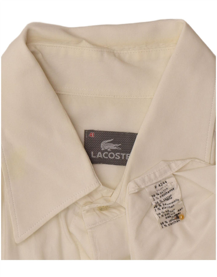 Koszula męska Lacoste, rozmiar 41, duża, bawełniana w kolorze złamanej bieli