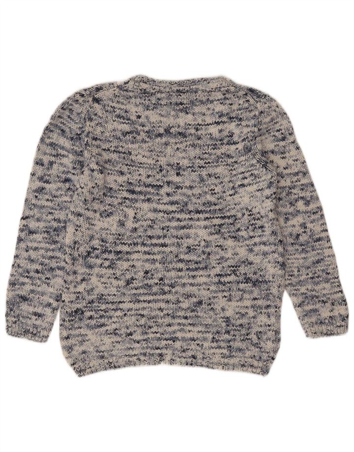Sweter damski Massimo Dutti z dekoltem w kształcie litery V, UK 10, mały, niebieski, nakrapiany
