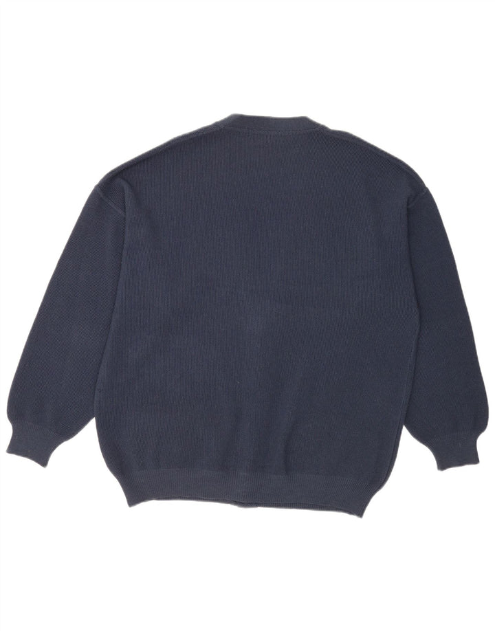 Il Granchio Męski sweter rozpinany, duży, granatowy, wełniany