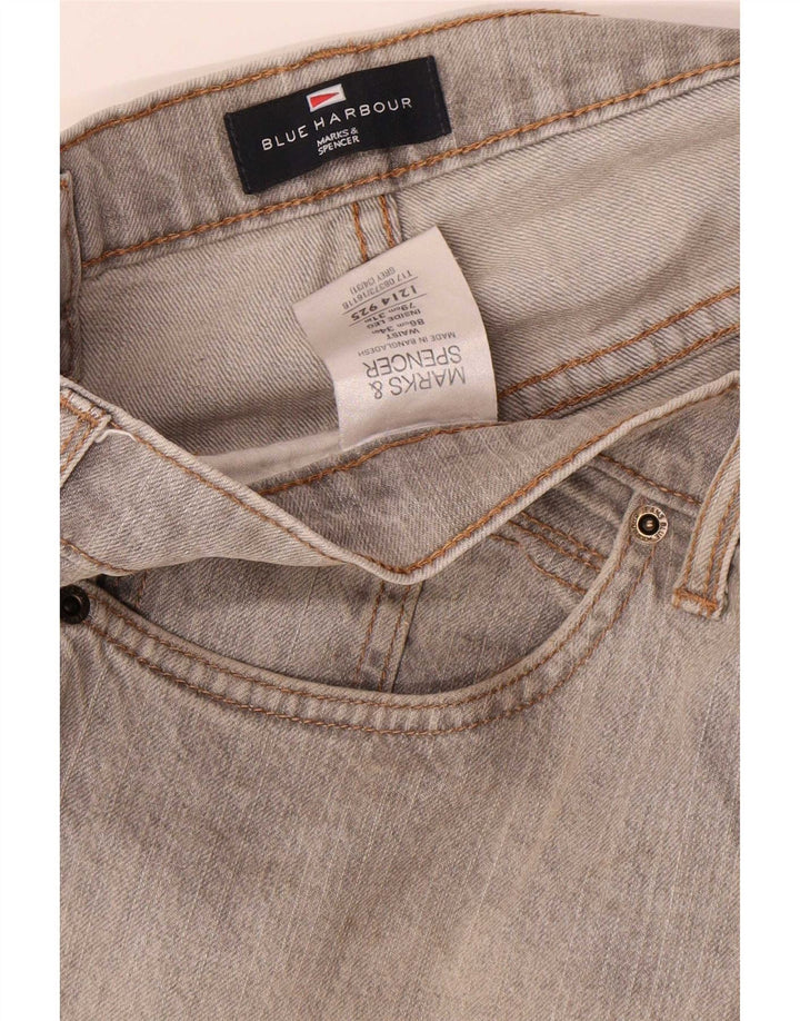 Marks & Spencer Męskie niebieskie dżinsy Harbor Straight W34 L31 Szara bawełna