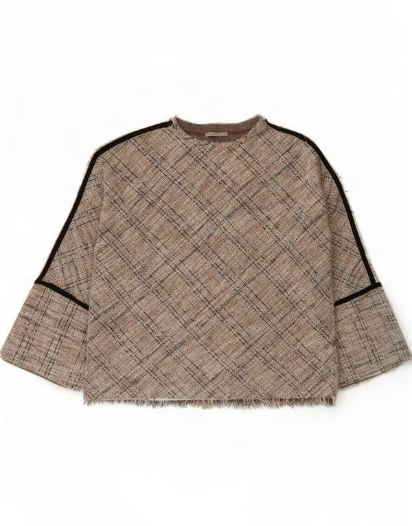 Damski top Zara Trafaluc z rękawem 3/4, UK 10, w małą wielobarwną kratę
