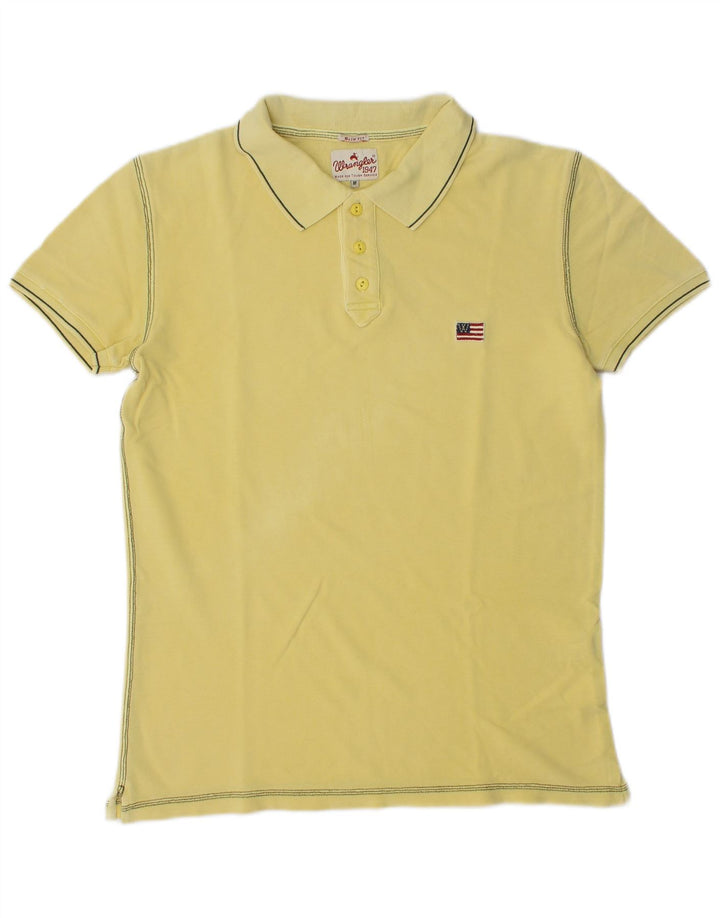 Męska koszulka polo Wrangler Slim Fit, średnia żółta bawełna