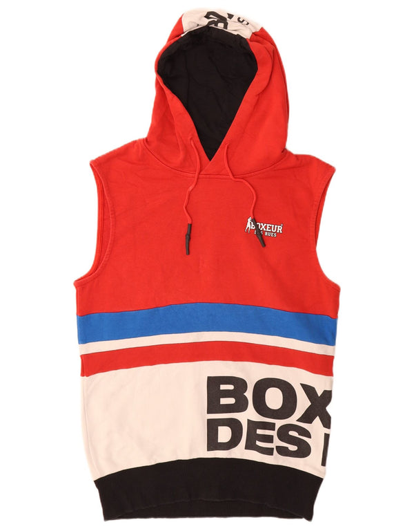 Chłopięcy sweter z kapturem i grafiką Boxeur Des Rues 13-14 lat XL, czerwony, blok kolorów