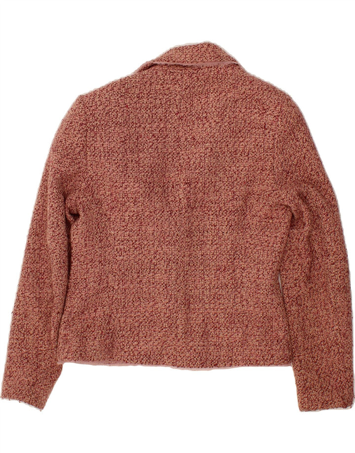 MONSOON Womens 1 Button Blazer Jacket UK 12 Medium Maroon Acrylic Vintage Monsoon and Second-Hand Monsoon from Messina Hembry 