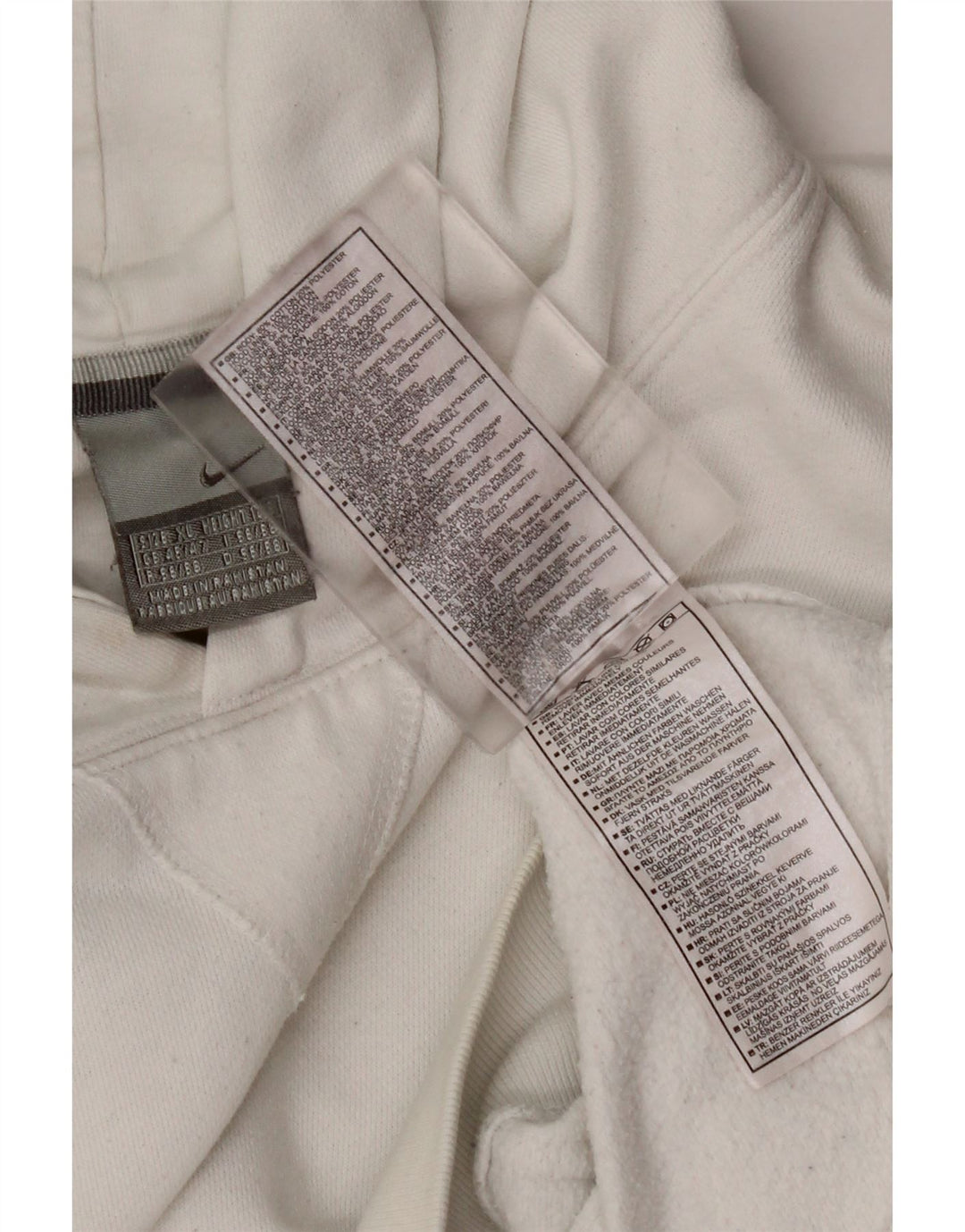 Męski sweter z kapturem NIKE UK 45/47 XL, biała bawełna