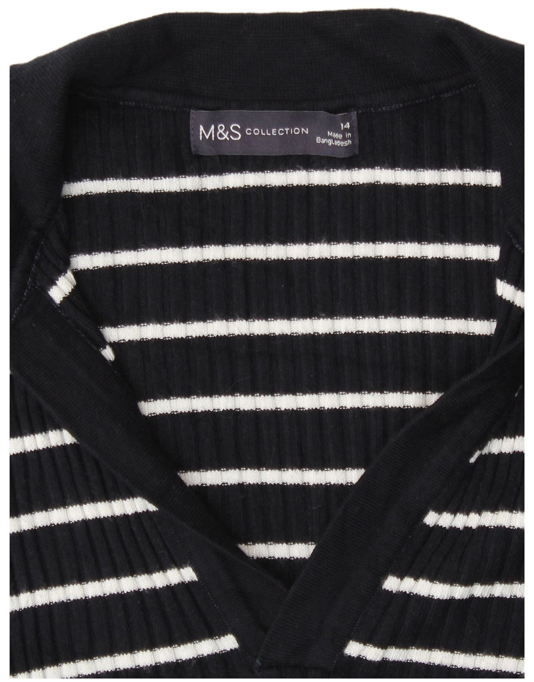 Marks & Spencer Damski sweter polo UK 14 w średnie niebieskie paski