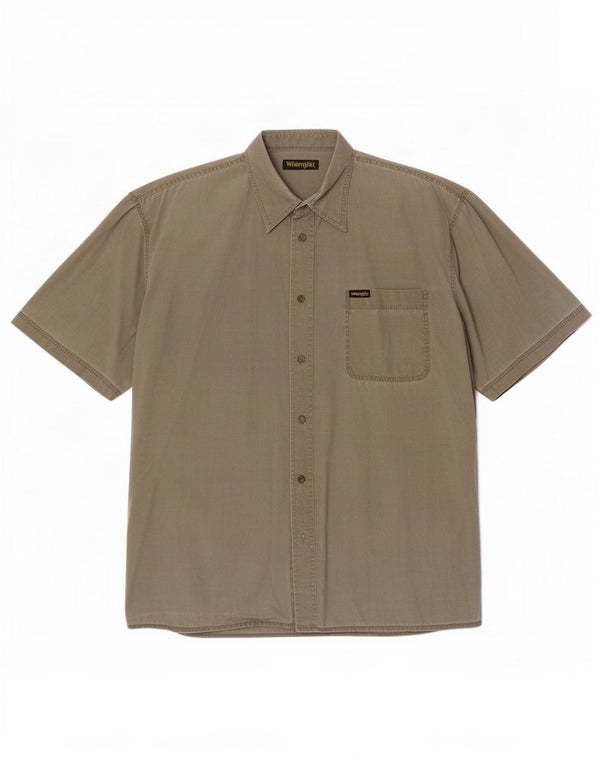 Męska koszula z krótkim rękawem Wrangler XL, bawełniana khaki
