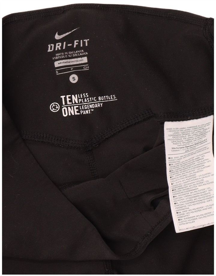 Damskie spodnie dresowe Nike Dri Fit Capri UK 8, małe, czarne, poliestrowe