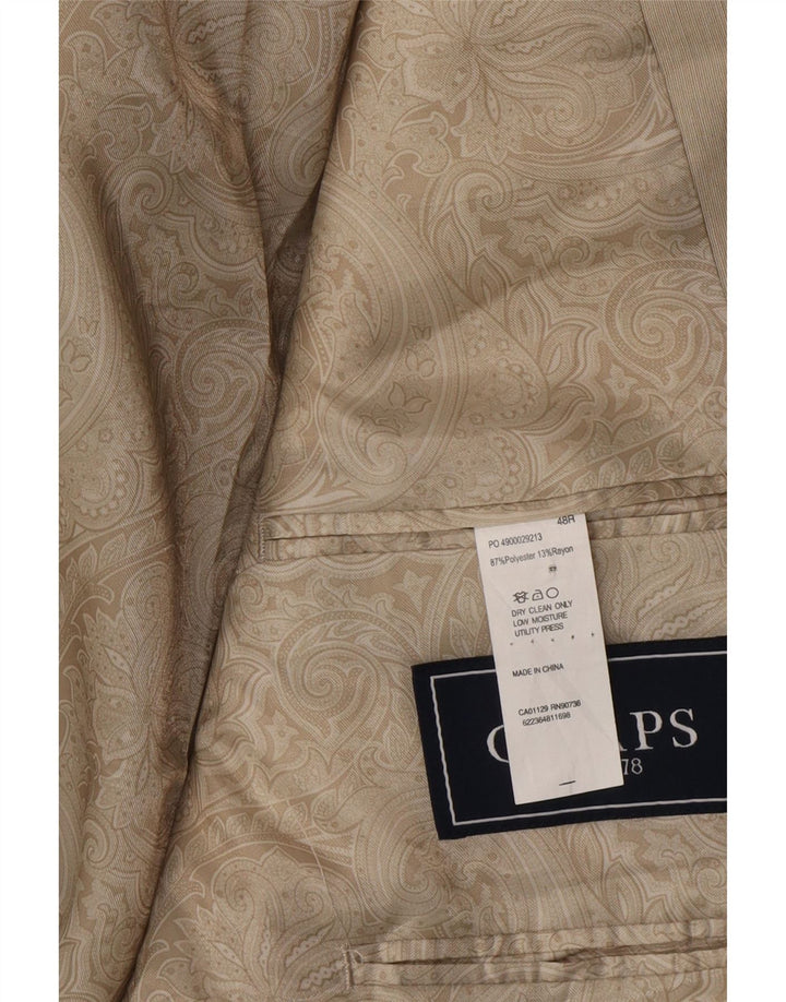 Męska marynarka zapinana na 2 guziki Chaps UK 48 4XL Beżowy poliester