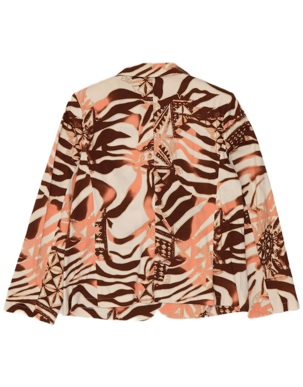 Damska marynarka VINTAGE UK 14 z dużym, wielobarwnym nadrukiem zwierzęcym