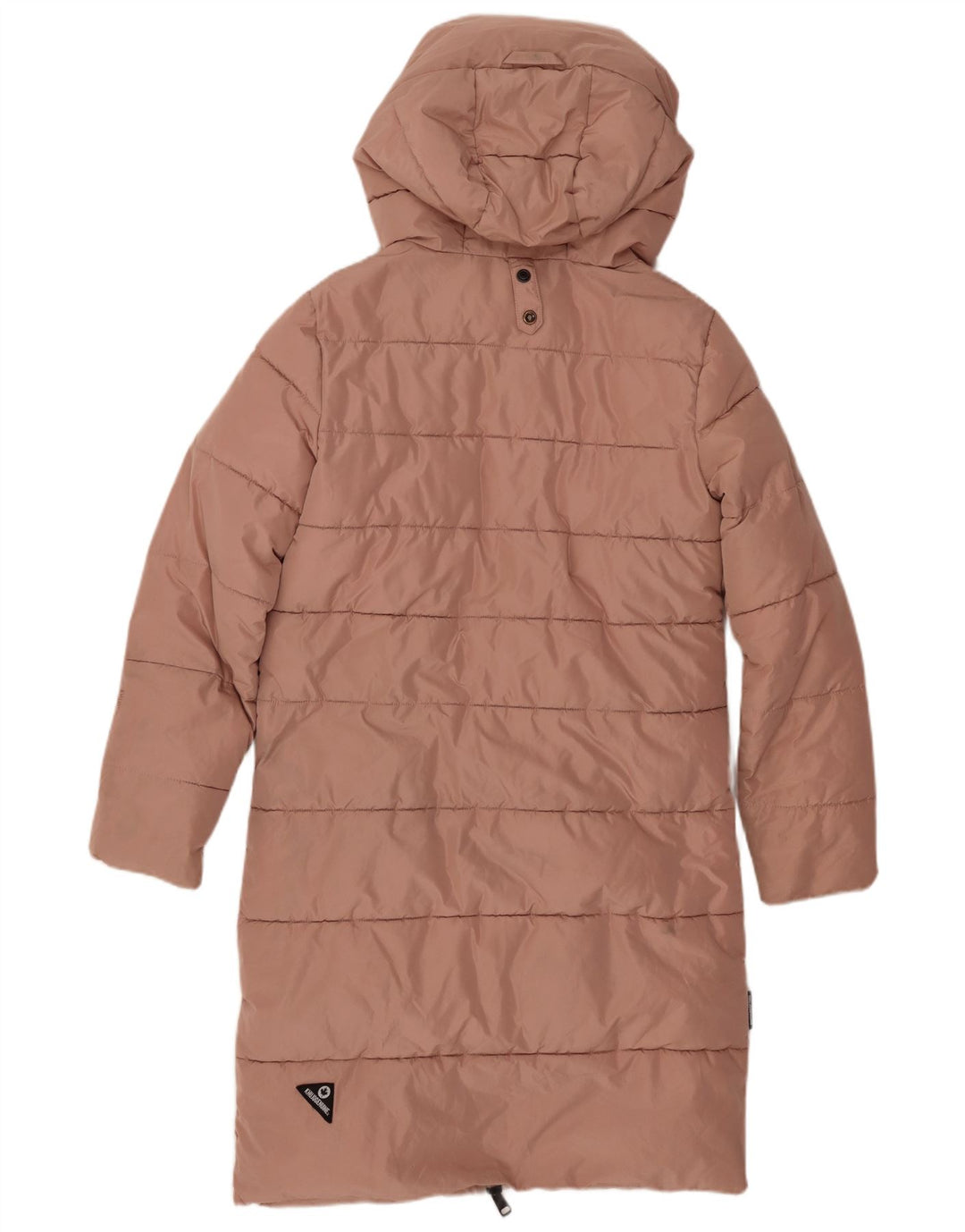 KHUJO Damski, oversize'owy, ocieplany płaszcz z kapturem UK 6 XS, różowy poliester