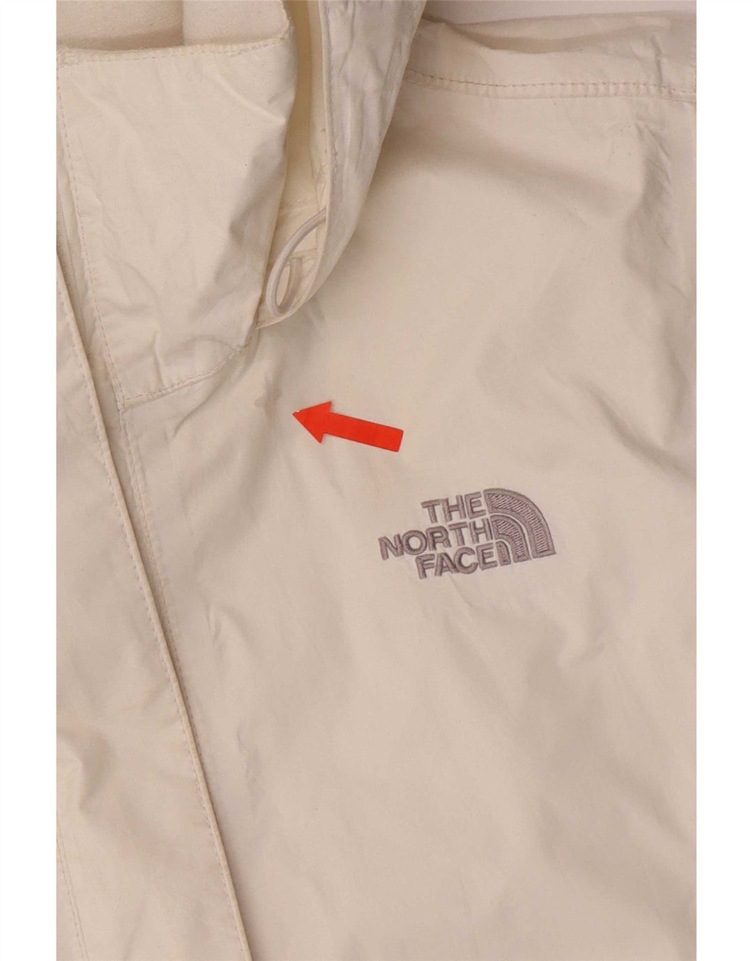 Damska kurtka przeciwdeszczowa z kapturem The North Face UK 14, średni biały nylon