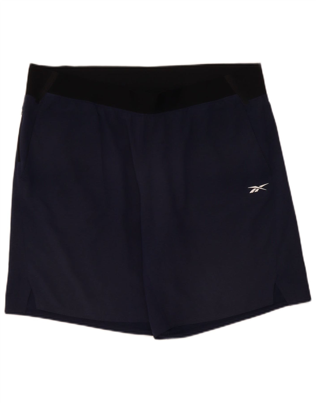 Męskie spodenki sportowe Reebok XL, granatowe, z blokami kolorów, poliestrowe