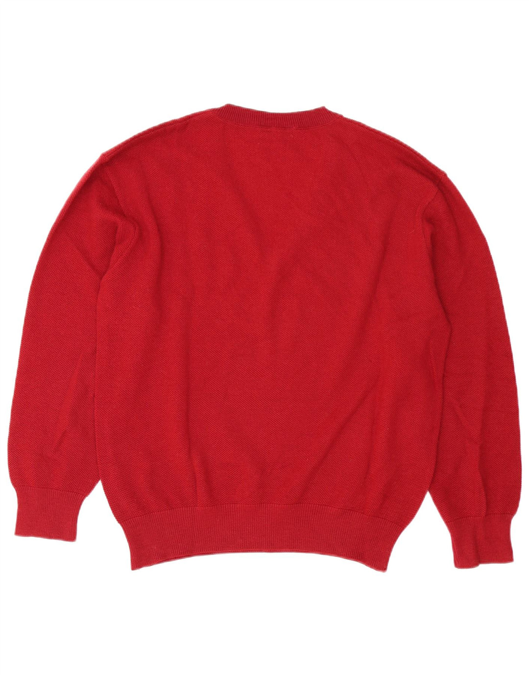 Lacoste Męski sweter z dekoltem w kształcie litery V, rozmiar 5, duży, czerwony, wełniany
