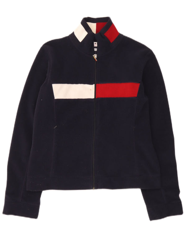 Damska kurtka polarowa Tommy Hilfiger UK 16, duża granatowa, z blokami kolorów