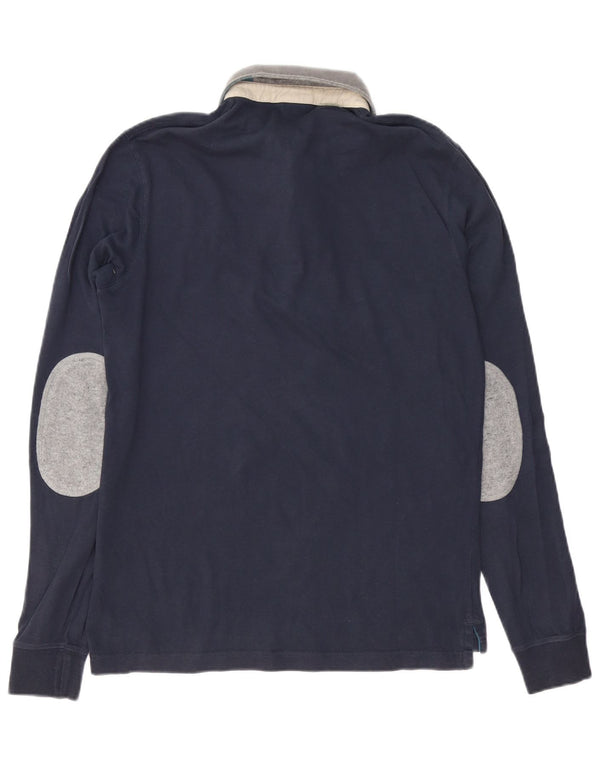 Męska koszulka polo do rugby Fred Mello z długim rękawem i grafiką, kolor średni granatowy